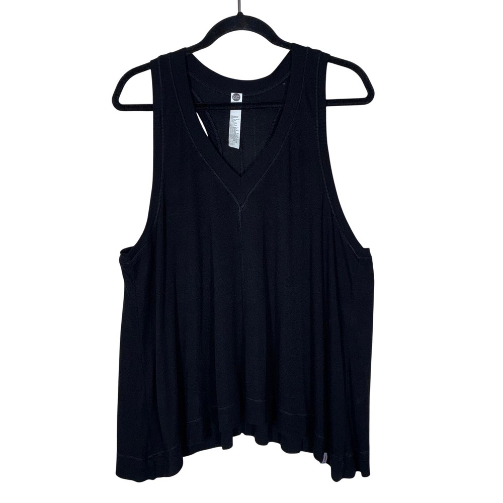 Vimmia Black V-Neck Racerback Tank Top Medium‎ Modal Blend Flowy Athleisure Gym